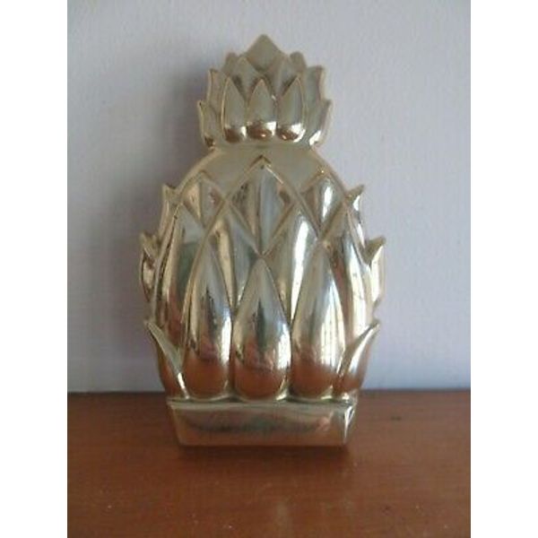 G & D Solid Brass Pineapple Door Knocker Made in Spain "Welcome"