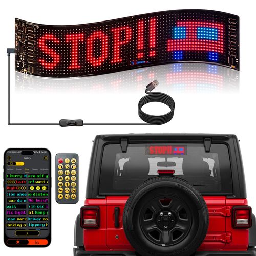 UPONELED 15inx4in Devil Eyes Light for Cars, Programmable LED Eyes, Flexible LED Display Sign for Car Windows, Suitable for Car, Pickup,Small & Medium Trucks