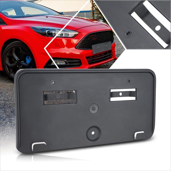 [1 Pack] Car Front License Plate Frames Mounting Bracket Tag Holder Compatible with 12-18 Ford Focus,Matte Black
