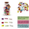 Mczcent Capsule Letters Message in a Glass Bottles, 100Pcs Cute Smiling Face Love Friendship Letter Color Pill with Wishing Bottle, Message Pills for Boys Girls Friends Family