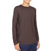 Boy's Long Sleeve Crew Neck Top Brown X-Large