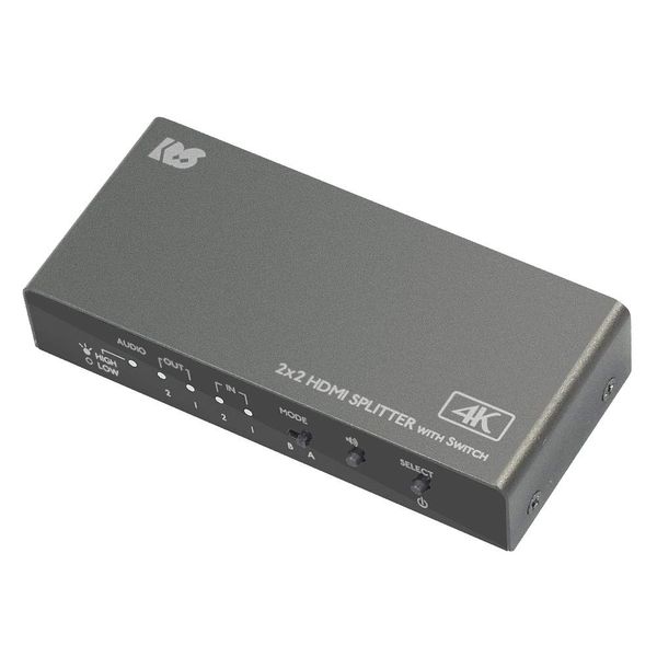 Rattle System HDMI Splitter with Input Switching Function (Downscale Compatible) RS-HDSP22-4KA