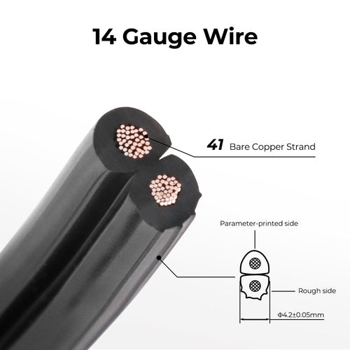 FIRMERST 14/2 Low Voltage Wire Outdoor Landscape Lighting Cable 50 Feet
