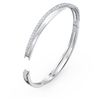 Swarovski Twist bangle, White, Rhodium plated, L