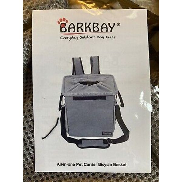 Barkbay All-in-one Pet Carrier Bicycle Basket Burgundy & Grey New / unopened