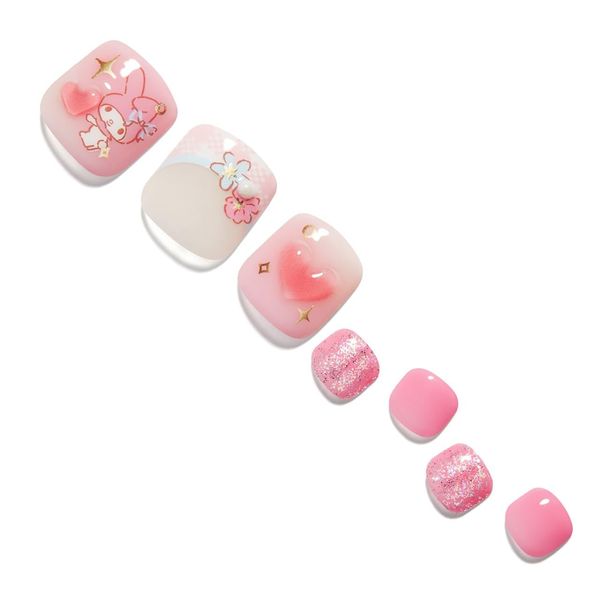 Dashing Diva MJP3S030PP Nail Tip, Nail Seal, Gel Nail Seal, Gel Nail Color, Gel, False Nail Seal, Foot Pedicure, Sanrio, My Melody, Magic Press, My Melody, Pink, Pedicure