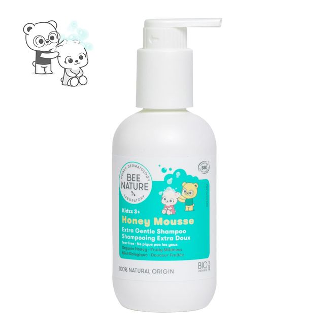 Bee Nature - Kindershampoo - BIO-Zertifiziert - 100% Natürlich - Fruchtig-Süßer Duft - Honigmousse - 200 ml