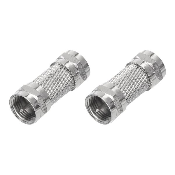 sourcing map 2pcs Male to Male Coaxial Connector F Type RG6 Coax Extender Coupler Adapter 75 Ohm Waterproof for Antenna, Coaxial Cable, TV, Splitter