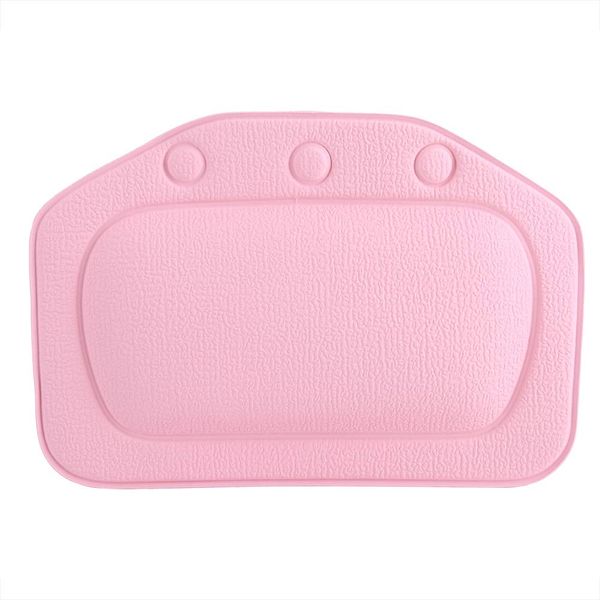 Bath Pillow, Bathtub Head Neck Support, Soft Foam Padded Spa Tub Headrest Back Shoulders Support Cushion Bathroom (Pink)