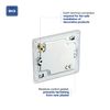 BG Electrical Single Blank Screwless Blank Plate, Brushed Steel