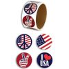 Roll of 100 Assorted Patriotic Stickers