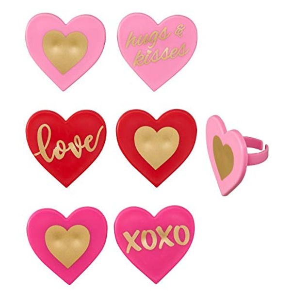 Valentine Love Heart Cupcake Rings 24 count