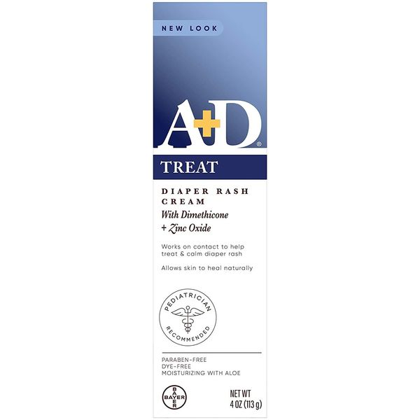 A+D Diaper Rash Cream, Dimethicone Zinc Oxide Cream, 4 oz (113 g) (Pack of 12 (4 oz Each))