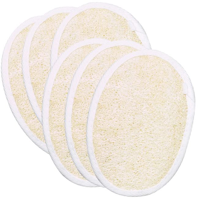 ForPro Loofah Mitt, Exfoliating Body Scrubber for Bath, Spa and Shower, Large Loofah Sponge, 4" x 6" (Pack of 6)