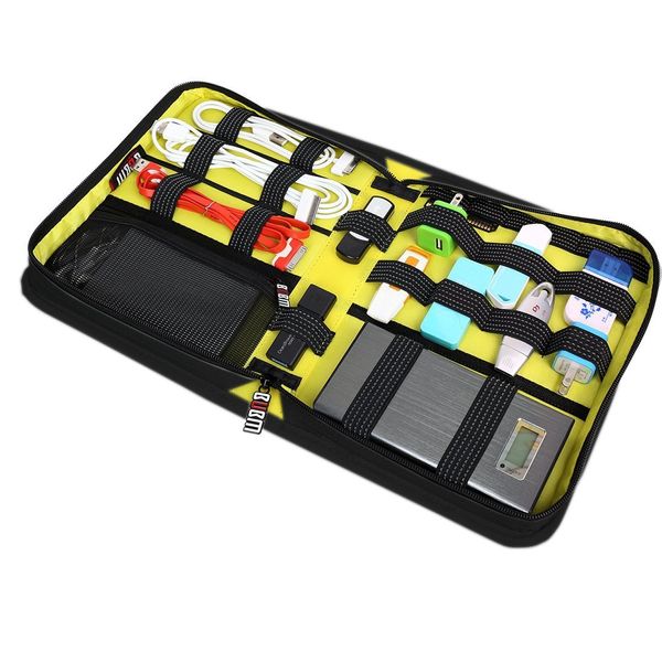 BUBM Universal Travel Case for Small Electronics and Accessories/Hard Drive Case/Cable Organiser DSK-T (Medium, Black)