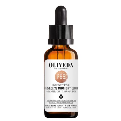 Oliveda F65 - Midnight Face Elixir Hydroxytyrosol Corrective | Highly Concentrated Serum with Retinol, Hyaluronic Acid, Vitamin E - Reduces Wrinkles + Regenerates the Skin - 30 ml
