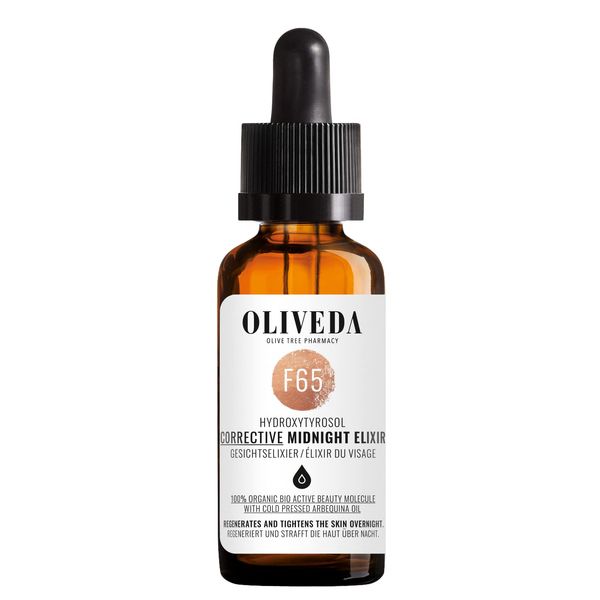 Oliveda F65 - Midnight Gesichtselixier Hydroxytyrosol Corrective | hochkonzentriertes Serum mit Retinol, Hyaluronsäure, Vitamin E - mindert Falten + regeneriert die Haut - 30 ml