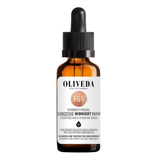 Oliveda F65 - Midnight Gesichtselixier Hydroxytyrosol Corrective | hochkonzentriertes Serum mit Retinol, Hyaluronsäure, Vitamin E - mindert Falten + regeneriert die Haut - 30 ml