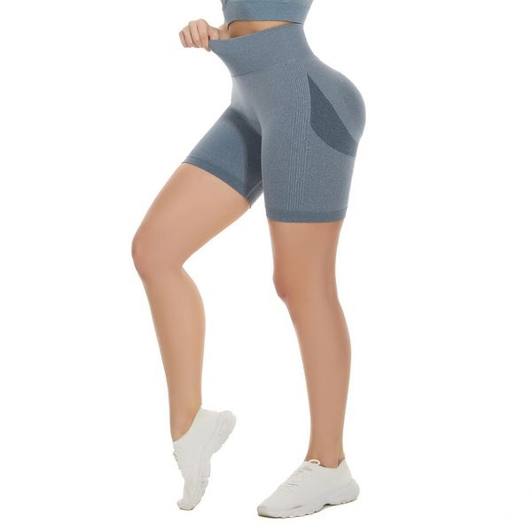 DUROFIT Damen Sports Shorts Po Push Up Leggings Short Booty Shorts Scrunch Butt Kurz Leggings Damen High Waist Kurze Sporthose Radlerhose Yogahose Blau L