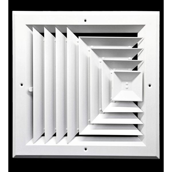 HVAC Premium 6" x 6" - 3-Way Extruded Aluminum Ceiling Diffuser Square - HVAC Vent Cover