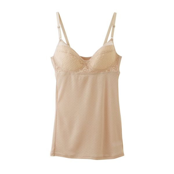 Gunze EN1003H Women's Camisole, Lightweight Bra, Inner, New Crystal Beige