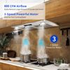 30" Built-In Range Hood 800CFM Exhaust Fan Kitchen Insert Vent Touch Control LED