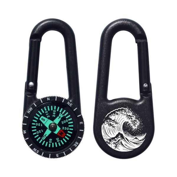 Azeeda 'Tsunami Ocean Wave' Compass Keyring (KC00033276)
