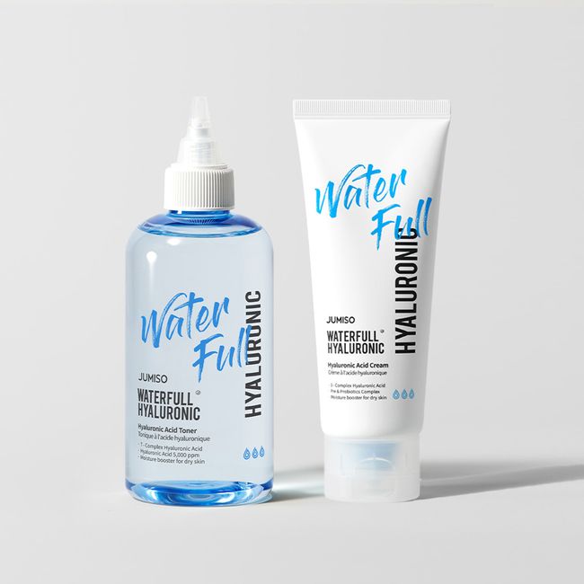 [2-piece set] Jumiso Waterful Hyaluronic Acid Moisturizing Toner 250ml + Hyaluronic Acid Cream 100ml