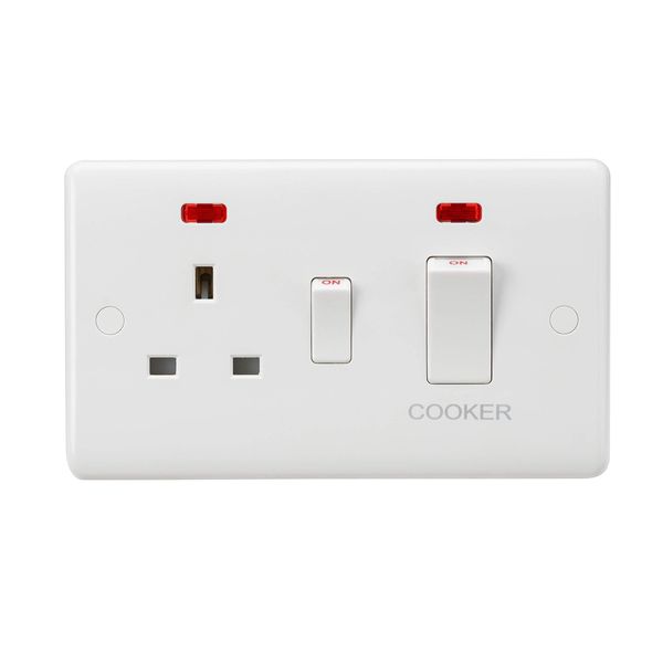 Knightsbridge CU8331 Curved Edge 45 A DP Switch, White