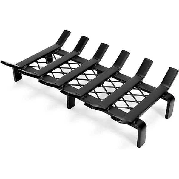 17" Fireplace Grate with Ember Retainer Wood Stove Grate Rack Solid Steel 6-Bars