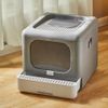 Foldable Enclosed Cat Litter Box Cat Potty with Front Door Top Entry Pull Drawer
