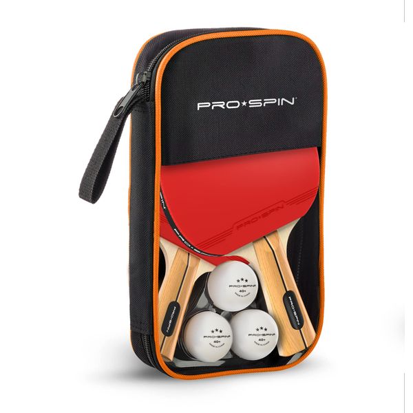 PRO-SPIN Ping Pong Paddles - High-Performance 2-Player Set with Premium Table Tennis Rackets, 3-Star Ping Pong Balls, Compact Storage Case | Ping Pong Paddle Set of 2 for Indoor & Outdoor Games