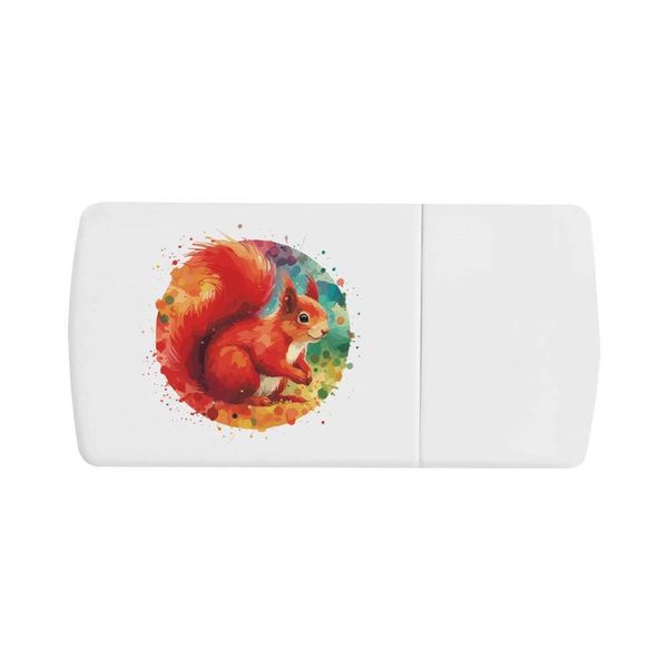'Red Squirrel' Pill Box with Tablet Splitter (PI00028996)