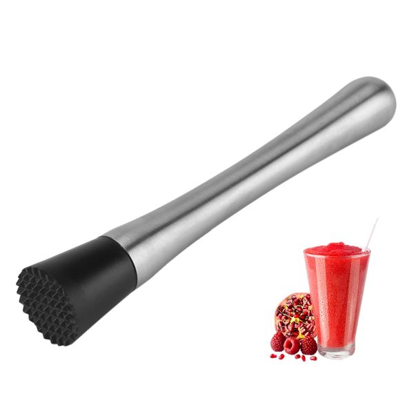 Fdit Cocktail Muddler Stainless Steel Bar Stick Mojito Masher Fruit Mixer Ideal Bartender Tool Barware