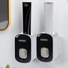 Automatic Toothpaste Dispenser,Waterproof Dust Free Wall-Mounted Toothpaste Squeezer,Toothpaste Holder Bathroom Accessories,Automatic Toothpaste Dispenser for Bathroom,Washroom (Black)