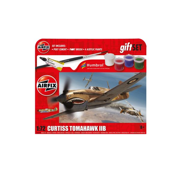 Airfix Hanging Model Aircraft Kits - Curtiss Tomahawk IIB Model Building Set, 1:72 Scale Model Plane Kit for Adults & Kids 8+ - Aircraft Models Military Gifts for Men to Build, Skill Lvl. 1