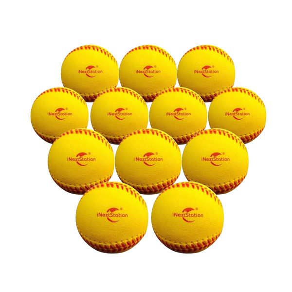 iNextStation Foam Baseballs 12 Pack Practice Baseballs 9 inch Perimeter Sports Training Baseballs for Kids Teenager Players, Soft Baseballs for Practice, Hitting, Batting and Fielding