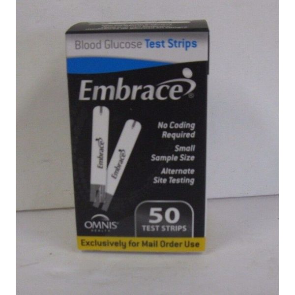 50 Embrace Blood Glucose Test Strips Exp.date 09/17 NDC# 94030-0002-33