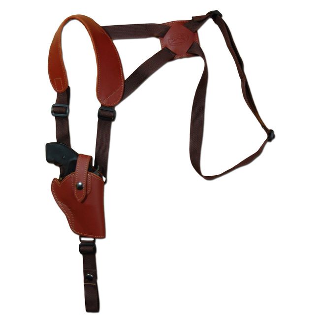 Barsony Burgundy Leather Vertical Cross Harness Shoulder Holster for S&W 38 Airlight Right