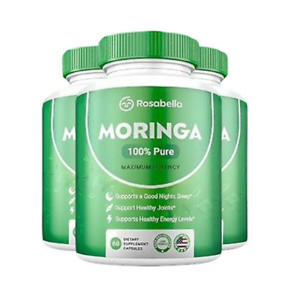 3-Pack Rosabella Moringa Capsules for Immune Support & Gut Health (180 Capsules)