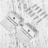 Mgoodoo Three Fold Hinges, 10Pcs Silver Classic Iron Surface Mount Hinges, 30mm x 34mm