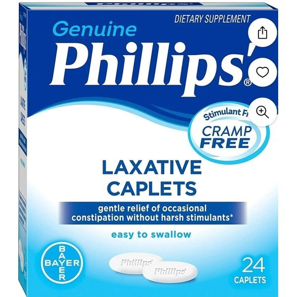 Phillip Laxative Gentle Occasional Constipation Relief Laxative Caplets, 24ct