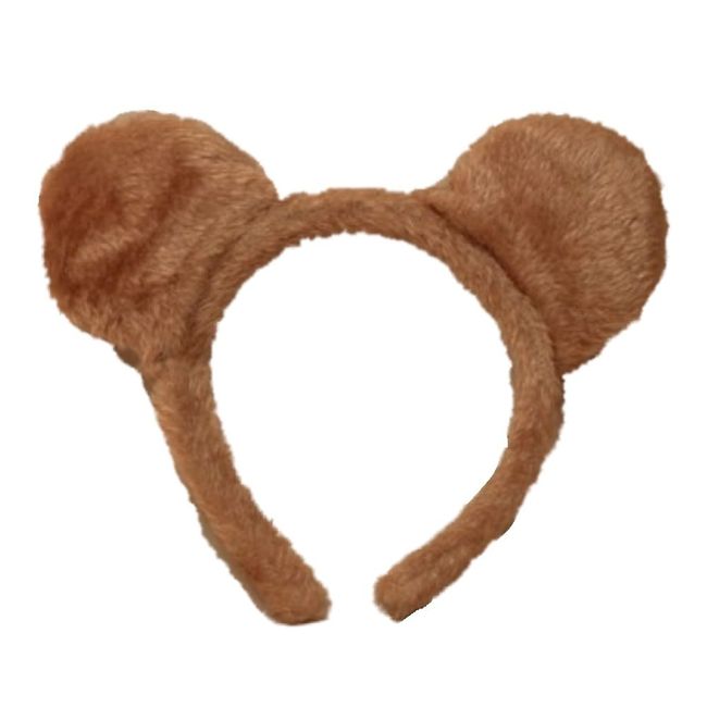 Brown Soft Furry Teddy Bear Ears Alice Hair Band Headband Fancy Dress