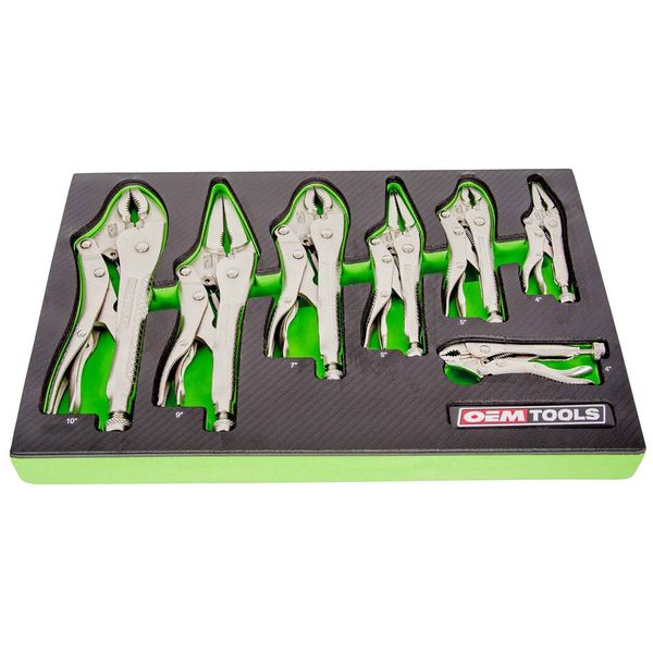 OEMTOOLS 23987 Locking Pliers Set, 7 Piece Lockjaw Pliers, Grip and Stabilize Work Pieces for Welding, Automotive, and Mechanical Work, EVA Tray for Storage