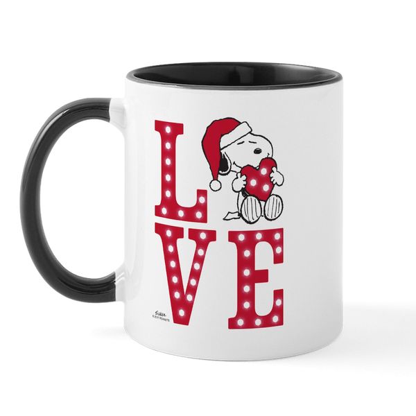 CafePress Snoopy Love 11 oz (325 ml) Ceramic Coffee Mug