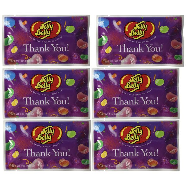 Thank You Assorted Flavors Jelly Beans – 1 oz. Bag. 6 count