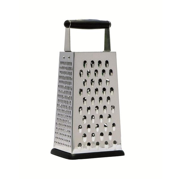 MasterClass KCMCGRATE4 Non-Slip Stainless Steel Box Grater with Handle, 24.5 cm (9.5"), Silver