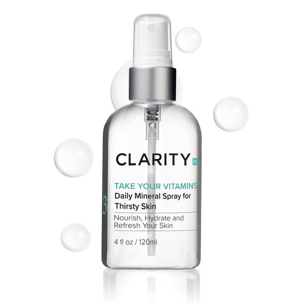 ClarityRx Take Your Vitamins Daily Mineral Spray for Dry Skin, Natural Plant-Based Moisturizing Face & Body Mist for All Skin Types (4 fl oz)