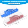 PATIKIL Triangular Ruler Set, 15cm Aluminum Metric Ruler 45°60° Triangular Ruler and Protractor, 8 Packs, Blue/Red