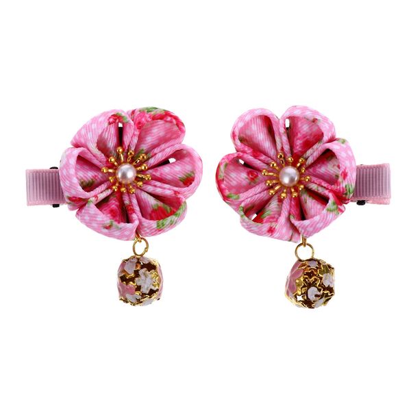 Lurrose 2pcs Japanese Kimono Flower Hair Clips Japanese Style Plum Hairpins Traditional Chinese Hanfu Hair Barrettes Hair Accessories for Women Girls (Pink)